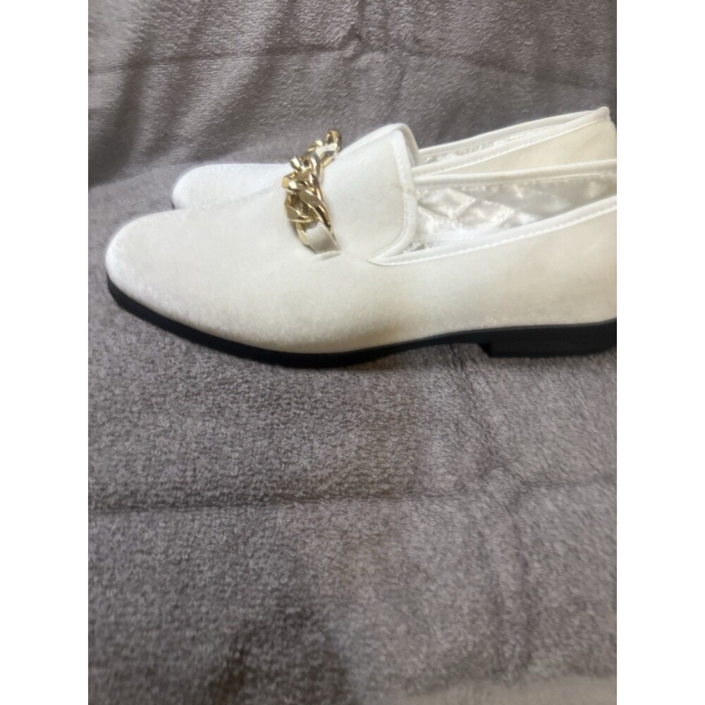 FOEVTRUE Velvet Men's Slip On Dress Shoes with Gold Chain , Men Size 42 ( US 9)